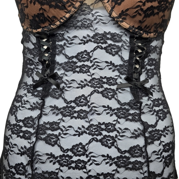 Adore Me Womens Black Lace Bustier Slip Size XL NWT - Picture 4 of 8